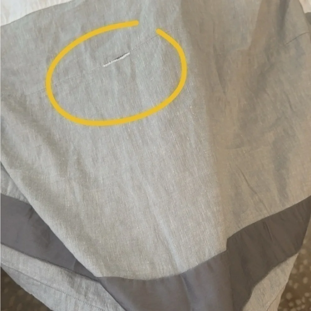 Pottery Barn‎ Queen Grand Lit Cotton Linen Blend Gray Bedskirt
